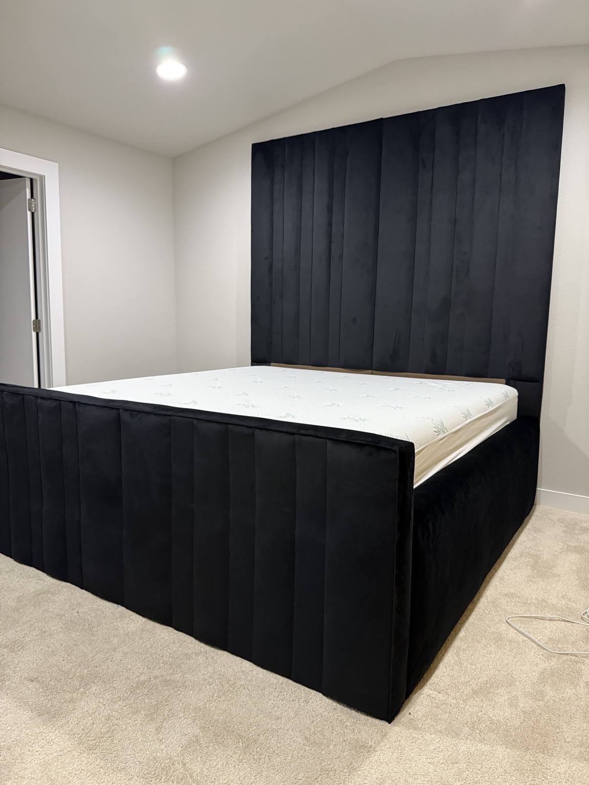 Midnight Tower Bed custom upholstered bed