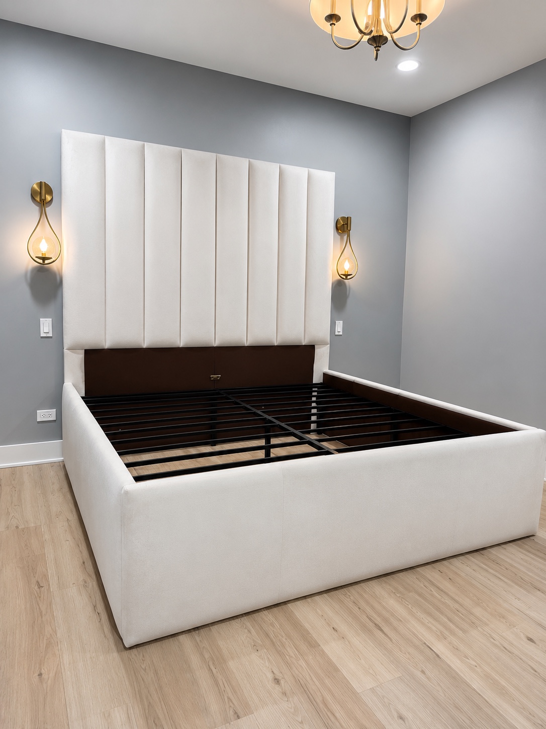 Ivory Classic Panel Bed custom upholstered bed
